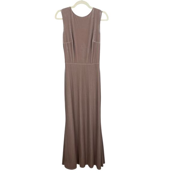 Revelry Dresses & Skirts - Revelry Velvet Gown Wedding Guest Bridesmaid Button Back Elegant Taupe Size 8